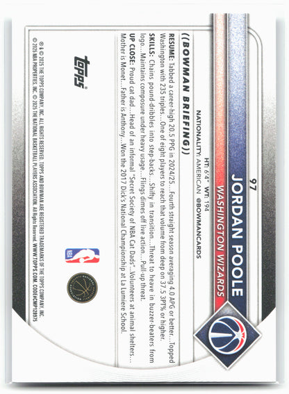 2025-26 Bowman #97 Jordan Poole