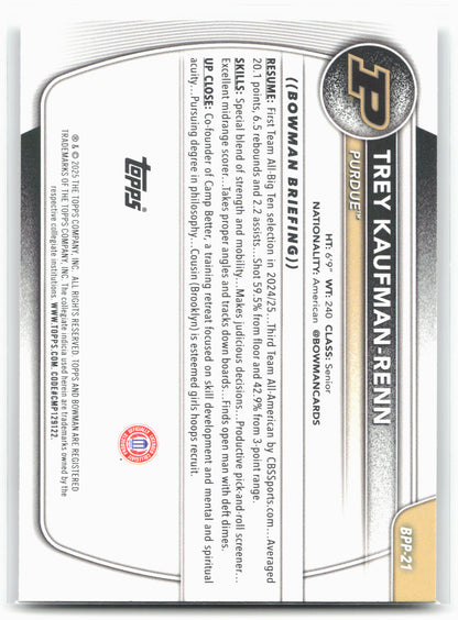 2025-26 Bowman #BPP-21 Trey Kaufman-Renn Prospects