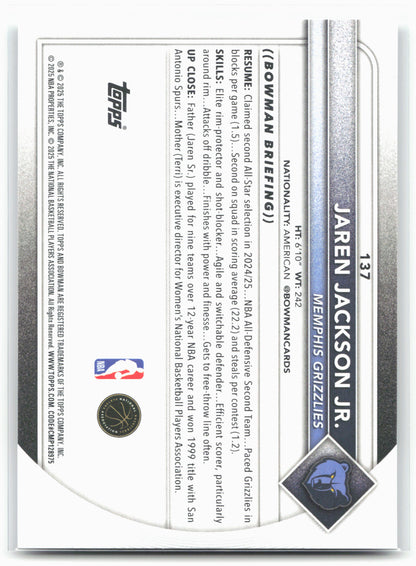 2025-26 Bowman #137 Jaren Jackson Jr.