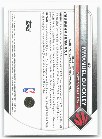 2025-26 Bowman #69 Immanuel Quickley