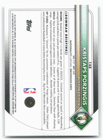 2025-26 Bowman #148 Kristaps Porzingis