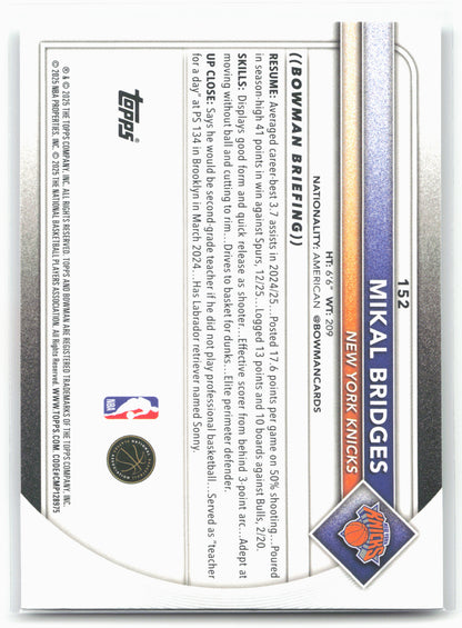 2025-26 Bowman #152 Mikal Bridges