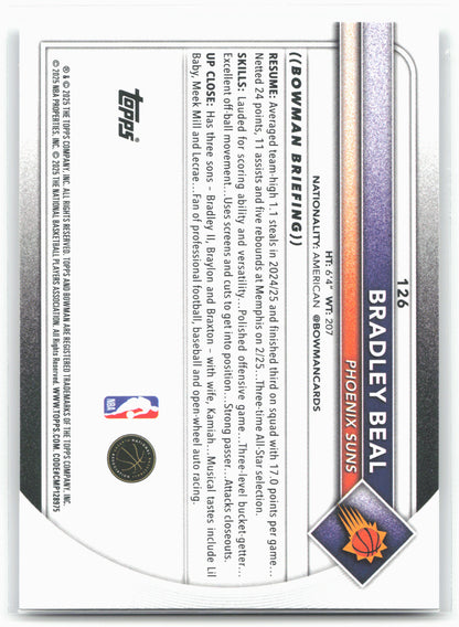 2025-26 Bowman #126 Bradley Beal