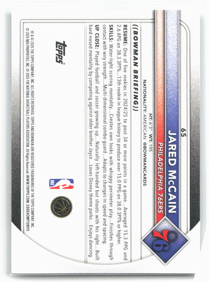 2025-26 Bowman #65 Jared McCain
