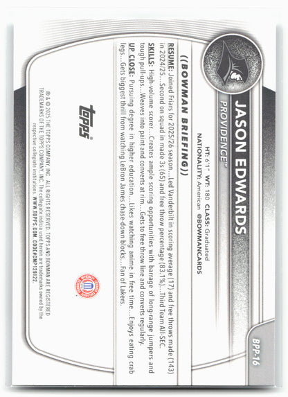 2025-26 Bowman #BPP-16 Jason Edwards Prospects