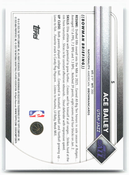 2025-26 Bowman #5 Ace Bailey