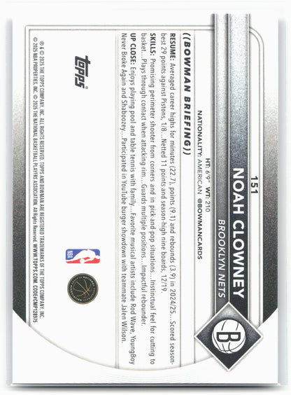 2025-26 Bowman #151 Noah Clowney