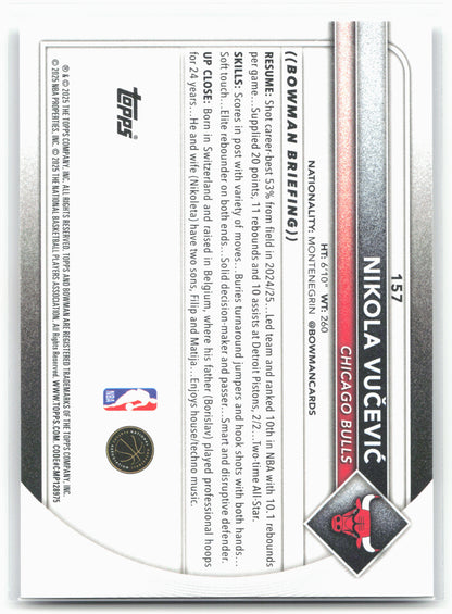 2025-26 Bowman #157 Nikola Vučević