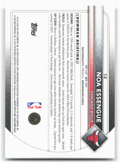 2025-26 Bowman #12 Noa Essengue