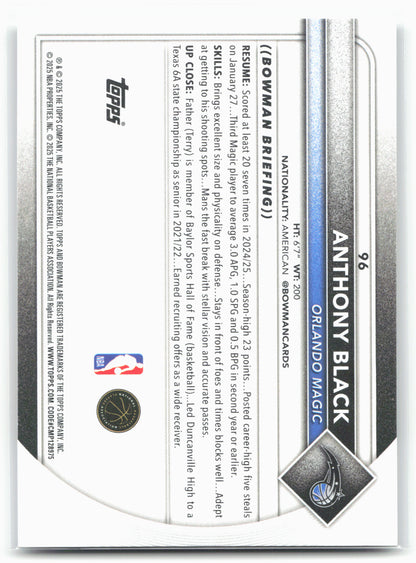 2025-26 Bowman #96 Anthony Black