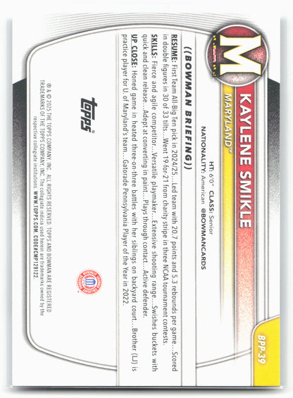 2025-26 Bowman #BPP-39 Kaylene Smikle Prospects 28045