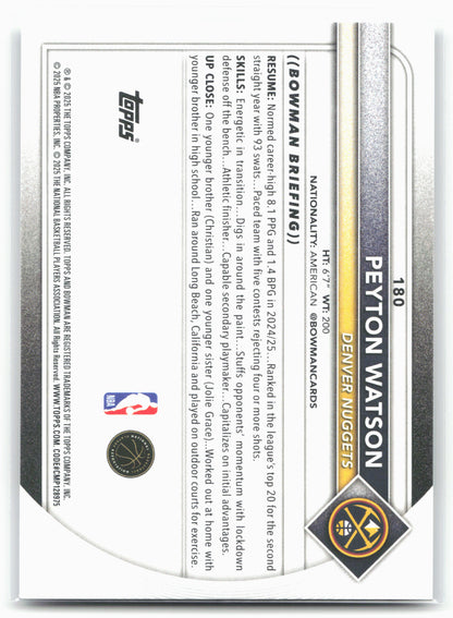 2025-26 Bowman #180 Peyton Watson