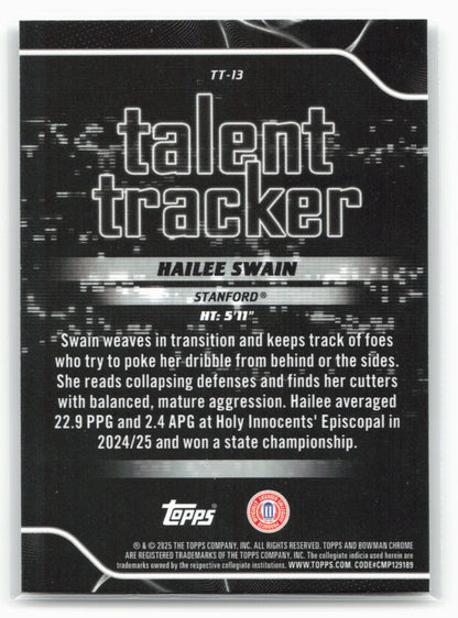 2025-26 Bowman #TT-13 Hailee Swain Talent Tracker