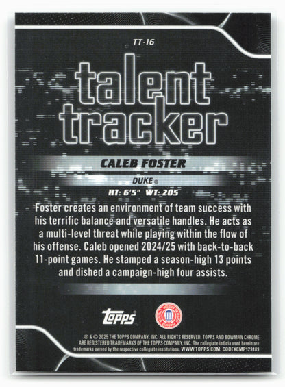 2025-26 Bowman #TT-16 Caleb Foster Talent Tracker