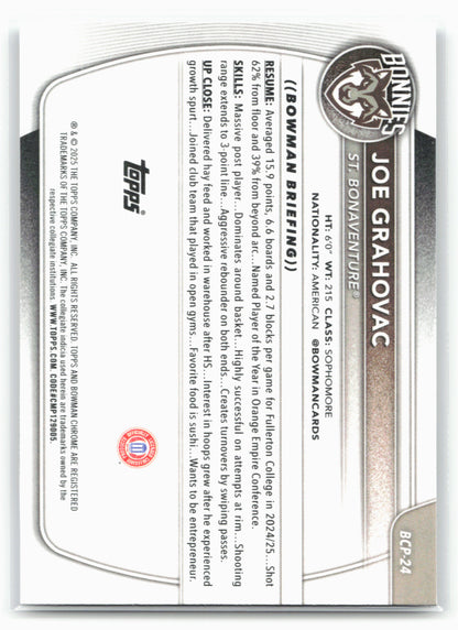 2025-26 Bowman #BCP-24 Joe Grahovac Chrome Prospects