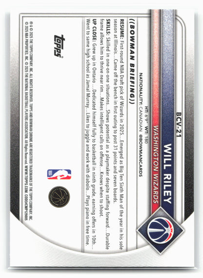 2025-26 Bowman #BCV-21 Will Riley Chrome