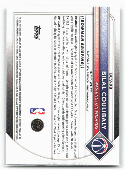 2025-26 Bowman #BCV-98 Bilal Coulibaly Chrome