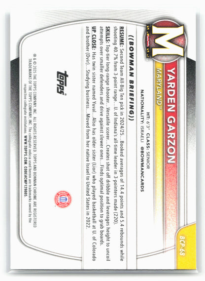 2025-26 Bowman #BCP-68 Yarden Garzon Chrome Prospects 28116