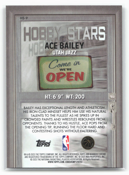 2025-26 Bowman #HS-9 Ace Bailey Hobby Stars