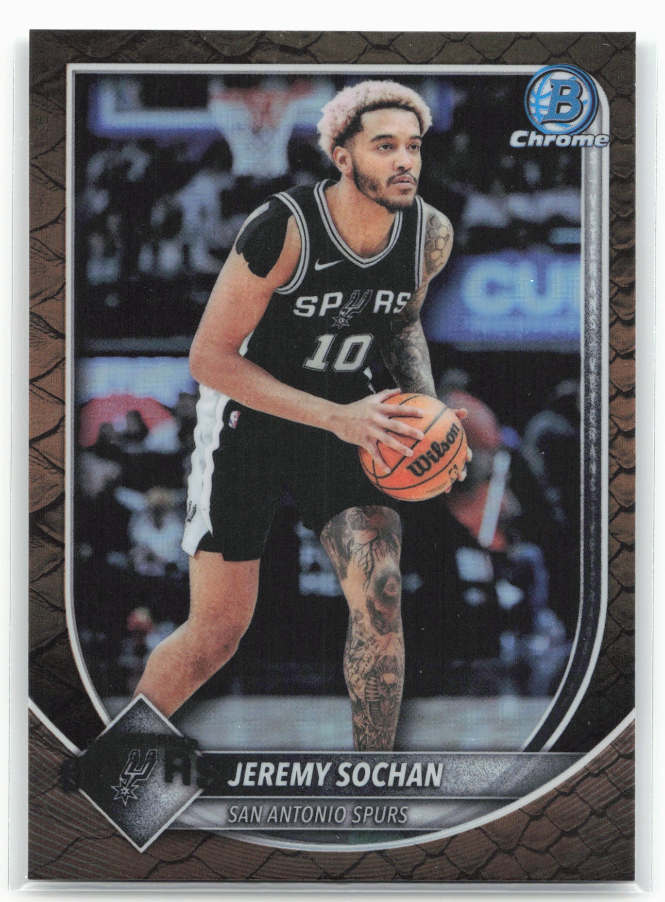 2025-26 Bowman #BCV-147 Jeremy Sochan Chrome Reptilian Refractor