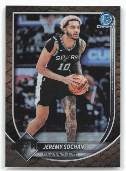2025-26 Bowman #BCV-147 Jeremy Sochan Chrome Reptilian Refractor
