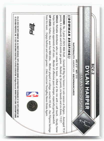 2025-26 Bowman #BCV-2 Dylan Harper Chrome