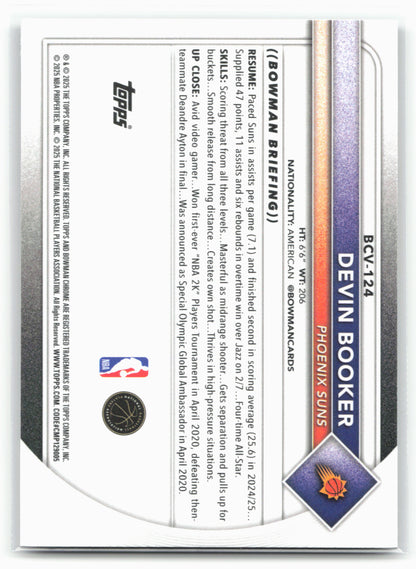 2025-26 Bowman #BCV-124 Devin Booker Chrome Reptilian Refractor