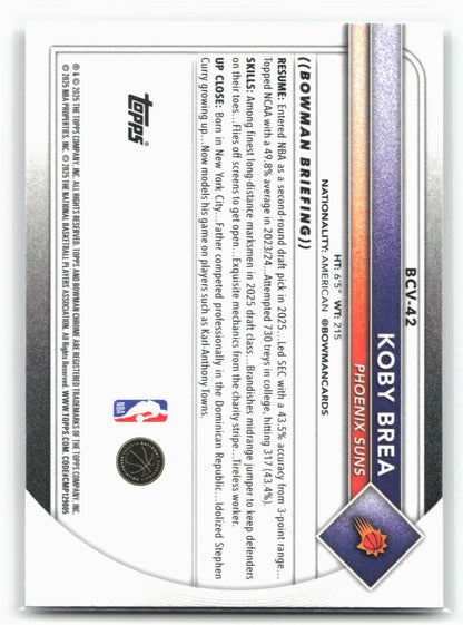 2025-26 Bowman #BCV-42 Koby Brea Chrome