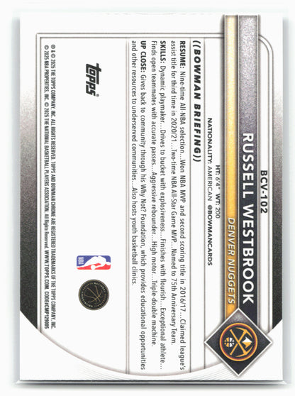 2025-26 Bowman #BCV-102 Russell Westbrook Chrome