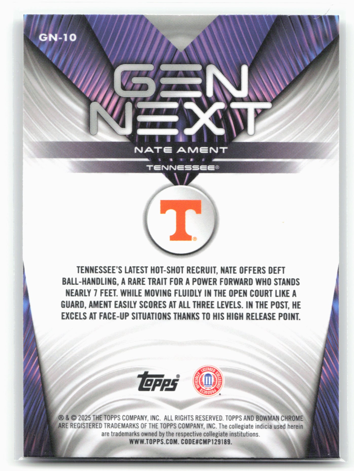 2025-26 Bowman #GN-10 Nate Ament Gen Next