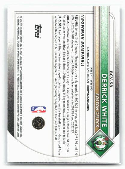 2025-26 Bowman #BCV-58 Derrick White Chrome