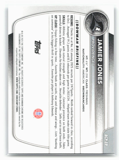 2025-26 Bowman #BCP-59 Jamier Jones Chrome Prospects