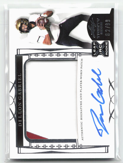 2022 Leaf Trinity #PA-DG1 Dillon Gabriel Player Worn Patch Auto Silver