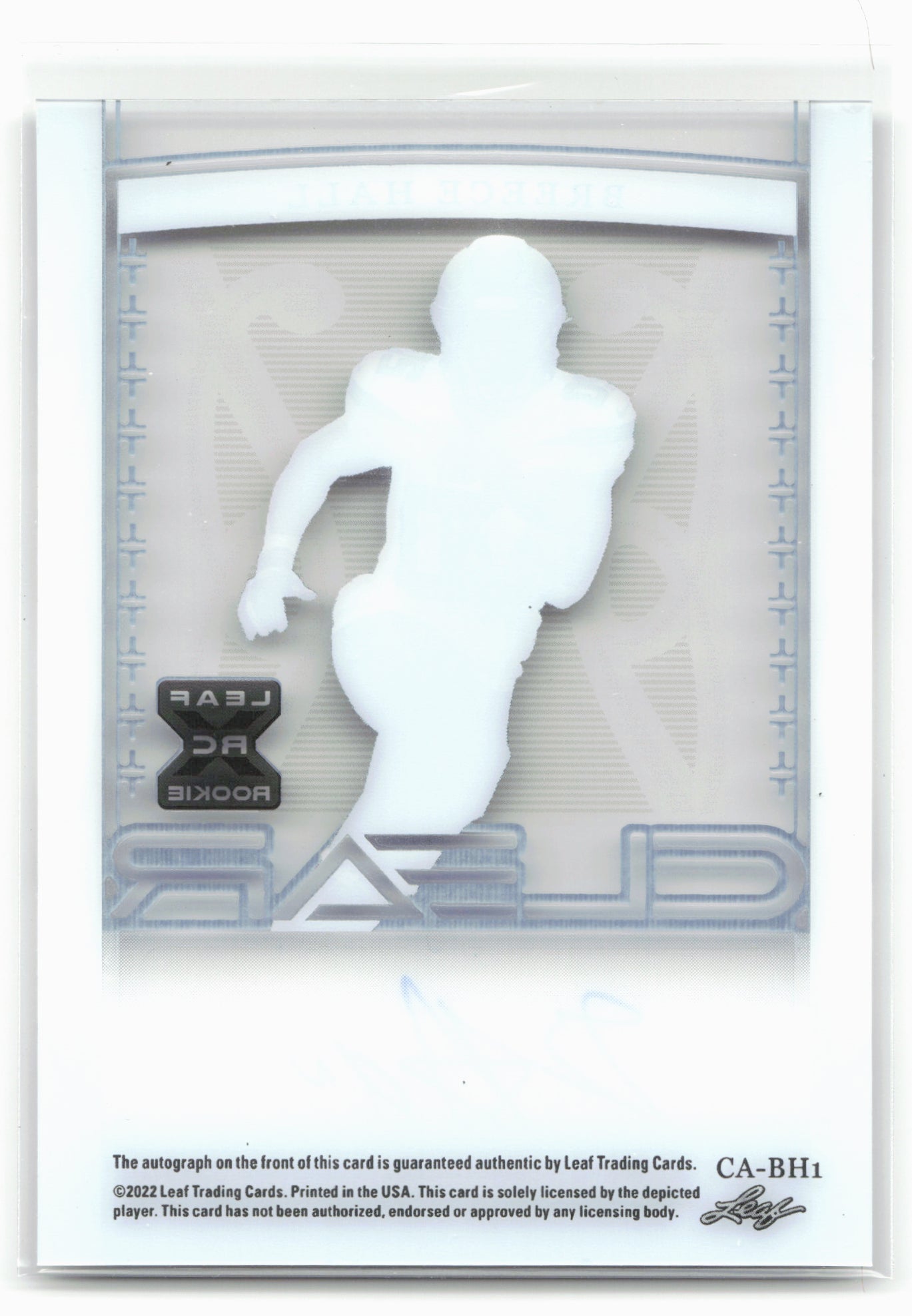 2022 Leaf Trinity #CA-BH1 Breece Hall Clear Autographs Navy #/49