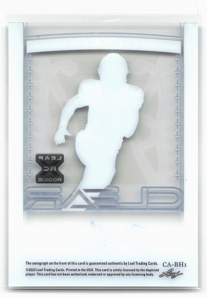 2022 Leaf Trinity #CA-BH1 Breece Hall Clear Autographs Navy #/49