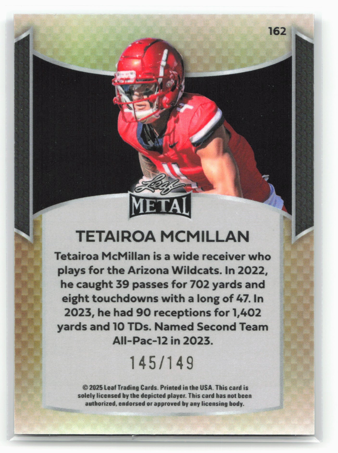 2025 Leaf Metal #162 Tetairoa McMillan #/149