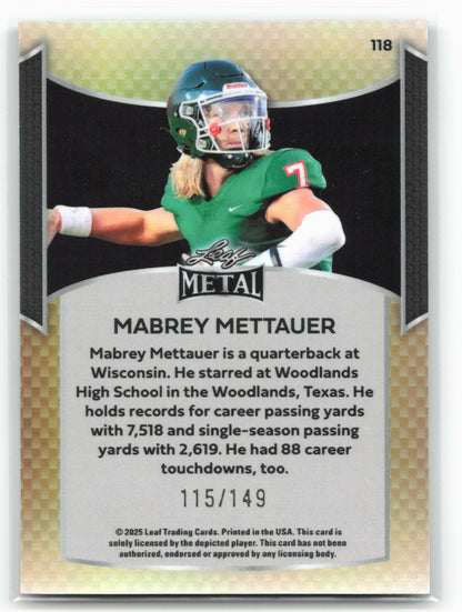 2025 Leaf Metal #118 Mabrey Mettauer