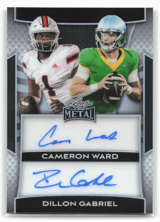 2025 Leaf Metal #DA-5 Cam Ward / Dillon Gabriel Dual Auto Prismatic Silver #/25
