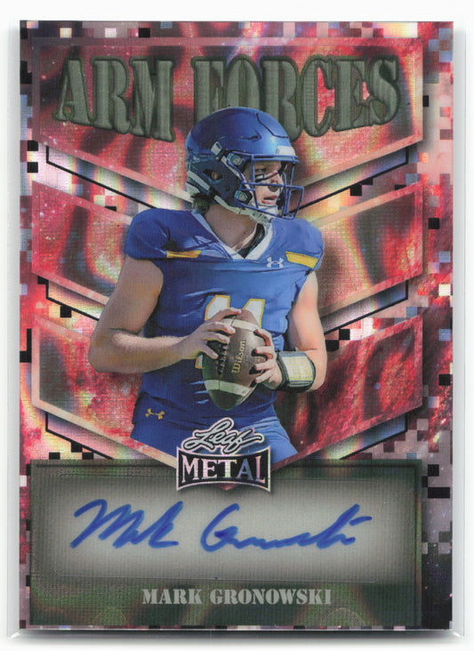 2025 Leaf Metal #AF-MG1 Mark Gronowski Arm Forces Red Flood #/1