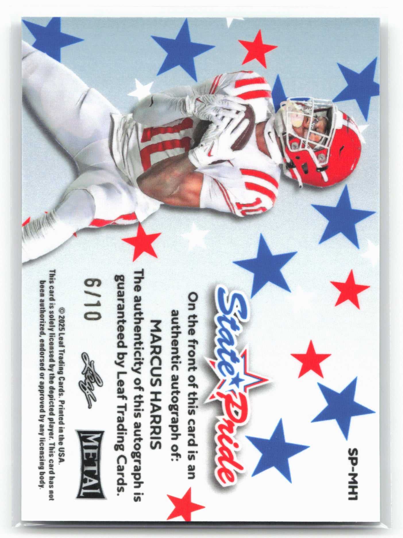 2025 Leaf Metal #SP-MH1 Marcus Harris State Pride Crystal Silver #/10