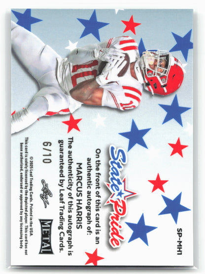 2025 Leaf Metal #SP-MH1 Marcus Harris State Pride Crystal Silver #/10