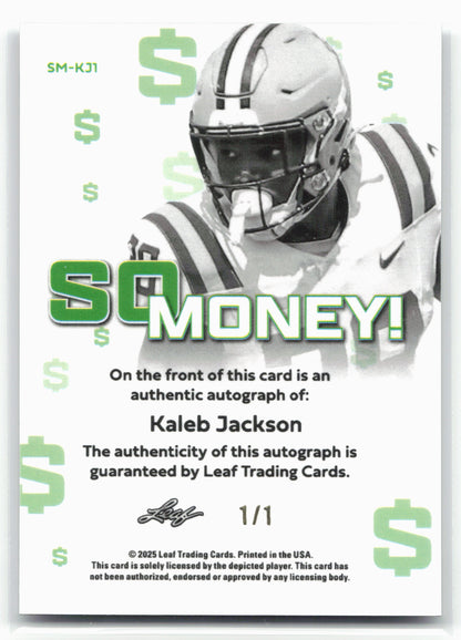 2025 Leaf Metal #SM-KJ1 Kaleb Jackson So Money Pulsar #/1