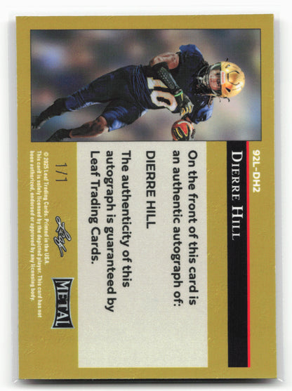 2025 Leaf Metal #92L-DH2 Dierre Hill 92 Red Flood Auto #/1