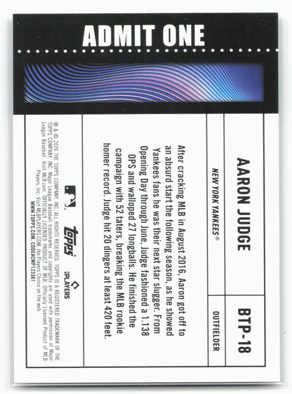 2026 Topps #BTP-18 Aaron Judge Big Ticket Players