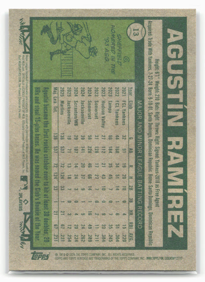 2026 Topps Heritage #13 Agustín Ramírez