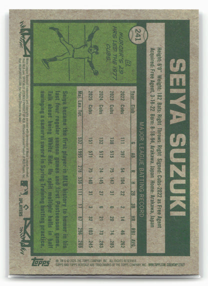 2026 Topps Heritage #241 Seiya Suzuki Chrome