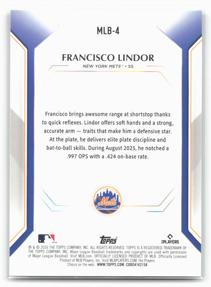 2026 Topps #MLB-4 Francisco Lindor Topps Collector Kit Wave