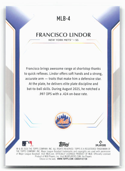 2026 Topps #MLB-4 Francisco Lindor Topps Collector Kit