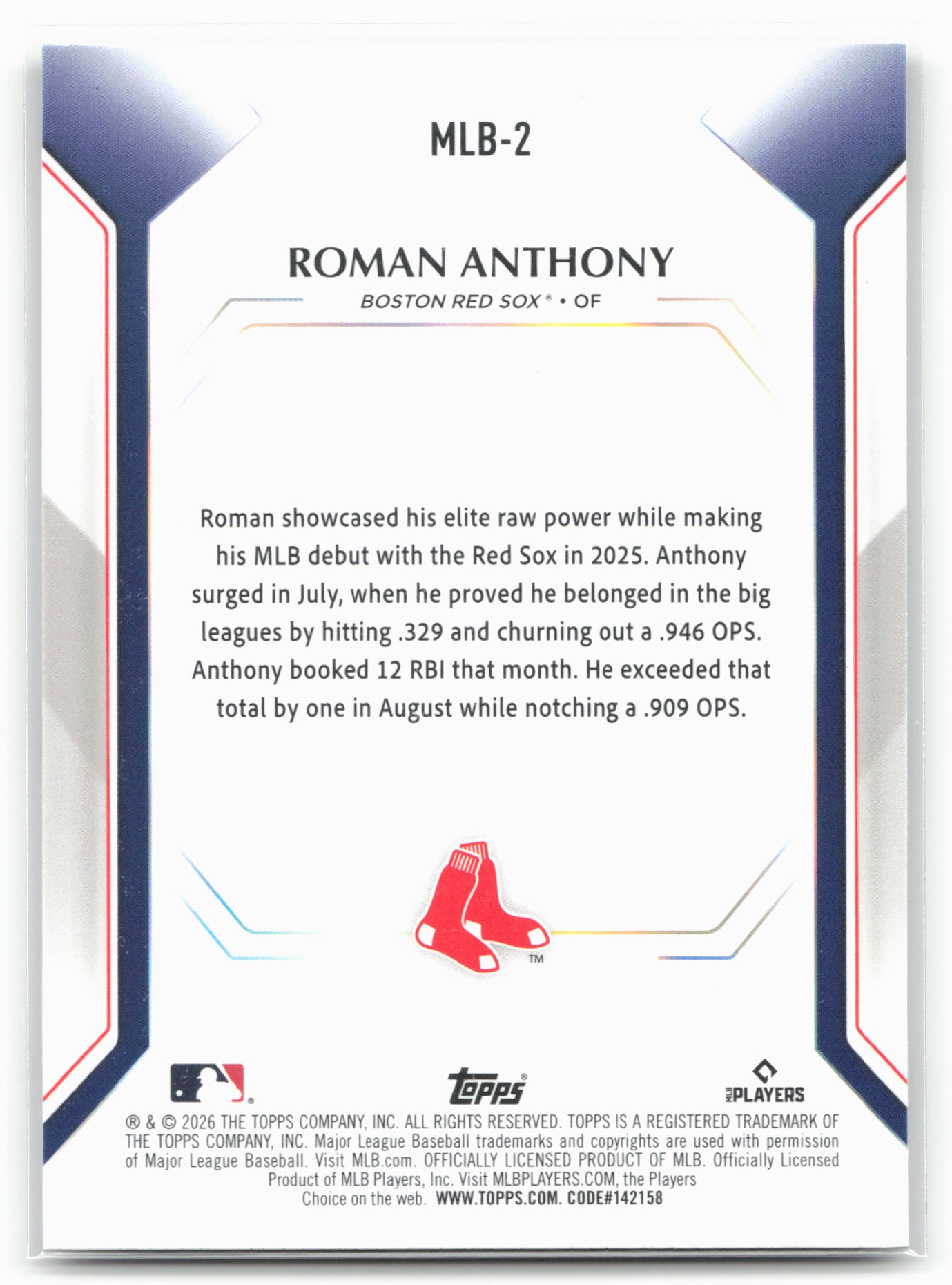 2026 Topps #MLB-2 Roman Anthony Topps Collector Kit