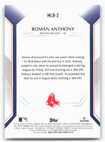 
2026 Topps #MLB-2 Roman Anthony Topps Collector Kit